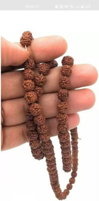 RAMANSH POOJAN SAMAGRI KENDERA 5 Mukhi Rudraksha Mala for Mantra Japa Meditation Hindu Yoga. Wood Chain Wood Chain