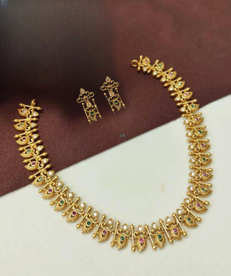 YIMBLI Brass Gold-plated Gold Jewellery Set(Pack of 1)