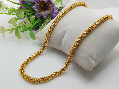 VAMIBHALAMI 1 gram High Quality Indian Polished Gold Plated GoldChain for Men and boy Gold-plated Plated Brass Chain