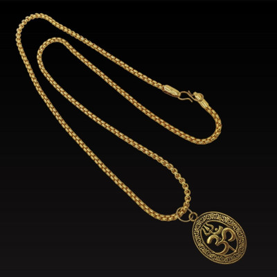 Madhur Creation lord Shiva Mahadev mahakal Shankar nandi trishul locket With Chain Gold-plated Plated Brass Necklace Set