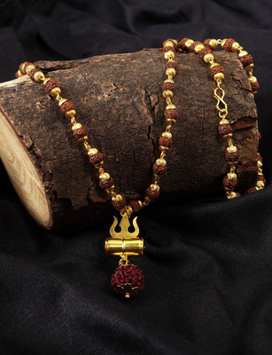 Moksh Spiritual Copper, Gold-plated Plated Alloy Necklace Set