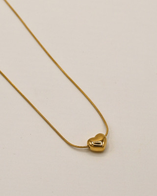 Temora Gold Plated Stainless Steel Heart Pendent With Chain Gold-plated Stainless Steel Pendant Set