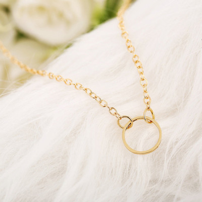 Vembley Latest Single Layered Circle Pendant Necklace For Girls/Women Gold-plated Plated Alloy Necklace