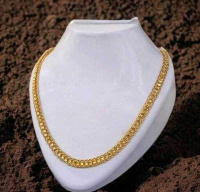 THASHILAVA 1 gram High Quality Indian Polished “20” Inches Gold Chain for Men and boy Gold-plated Plated Copper Chain