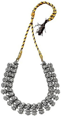 JDDCART NL1005GLDMAROONTHIN Silver Plated Brass Choker