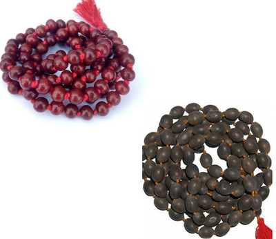 ABHI TRADERS Kamal gatte or Lal Chandan Mala Beads Wood Chain