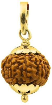 Kuttumb Gems & Jewels 9 Mukhi/Faced Rudraksha indonesian Originated Rudraksh For Unisex Gold-plated Plated Brass Necklace Set