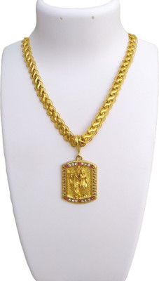 MANYA NOVELTY STORE Radha Krishna chain pandent for mens and boys Agate Gold-plated Plated Brass Chain