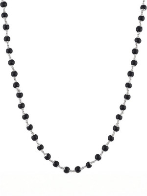 Devi Enterprises Silver Plated Original Karungali Malai 54 +1-Beads Ebony Wood with Certificate Wood Chain
