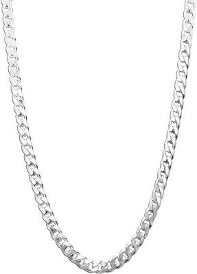 DMJ 24Inch Premium (High Quality) Finely Detailed Chain Silver Plated Stainless Steel Chain