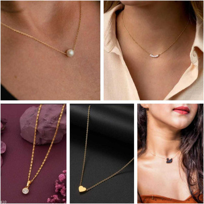 Jewel Knot White Pearl/Motti Fancy Chain Gold-plated Plated Alloy Necklace