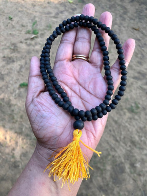 Pratishtha Handicraft Unpolished Natural Karungali Malai with Chain | Dir.Lokesh's Favourite | 6mm Wood Chain