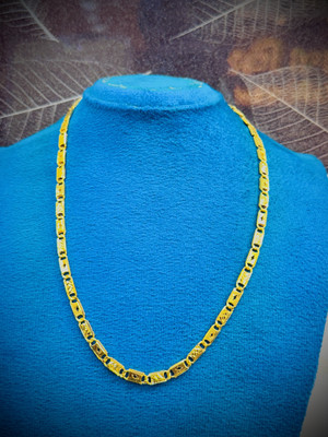 RAJAVEER IMITATION Golden Elegance Engraved Chain Gold-plated Plated Alloy Chain