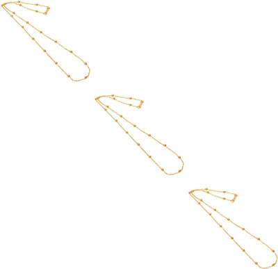 Trendy Gold LIGHT YELLOW COLOUR PLATED SIZE 20-21 INCH Gold-plated Plated Brass Chain Set