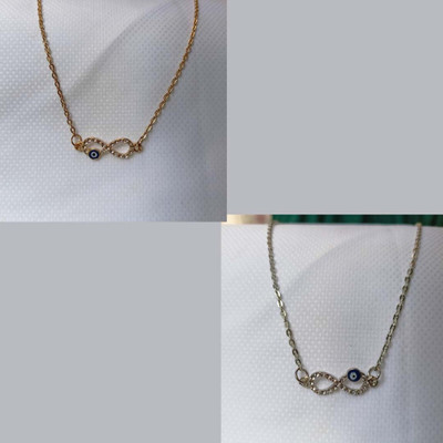 RV YUWON Infinty Evil Eye nazar Necklace combo , Neckless set Cubic Zirconia Gold-plated Plated Alloy Necklace
