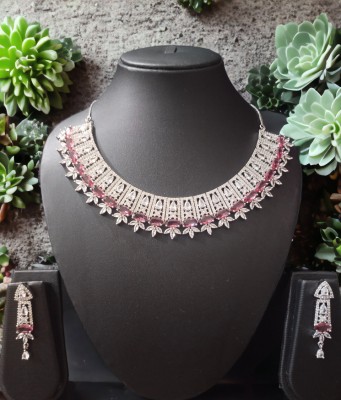 ElyseLuxe ELJ1001 Rose Quartz Alloy Necklace Set