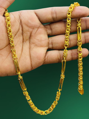RKB SALES 1gm gold plated High Quality Indian Polished chain men Gold-plated Plated Alloy Chain