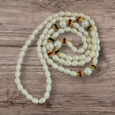 Khetal Artificial pearls Moti mala Mother of Pearl,  Mother of Pearl Chain
