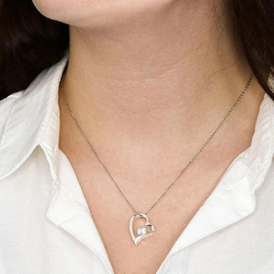 FABUNORA Best Birthday Gift for Wife | Pure 925 Sterling Silver Pendant with Message Card Cubic Zirconia Sterling Silver Chain