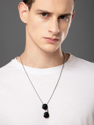 Vivity Latest Stylish Hip Hop Trend Necklace Sunglasses Locket Silver Plated Alloy Chain