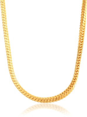 MissMister Gold plated Brass 26 Inch long Square Box chain necklace Men women Gold-plated Plated Brass Chain