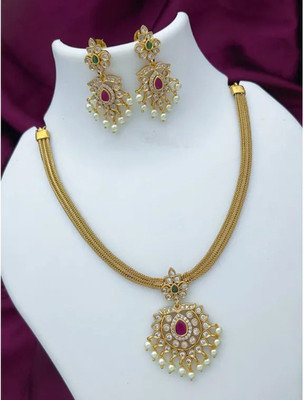 Influtive Brass Gold-plated Multicolor Jewellery Set(Pack of 1)