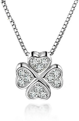 Vientiq Flower Silver Designer Delicate Pendant For Boys & Girls 1(Pcs) Cubic Zirconia Stainless Steel Pendant