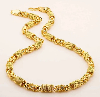 RIYAASHI Premium Gold plated chain necklace jewelry set with pendant combo for men women Gold-plated Plated Brass Chain
