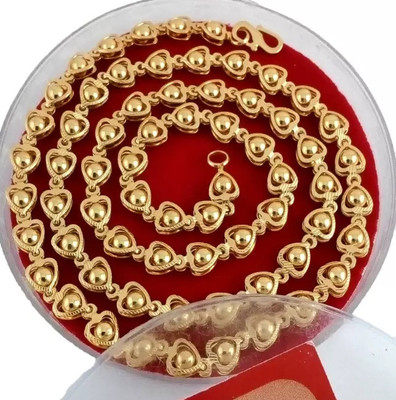 TULAMIVI 1 gram High Quality Indian Polished “20” Inches Gold Chain for Men and boy Gold-plated Plated Copper Chain