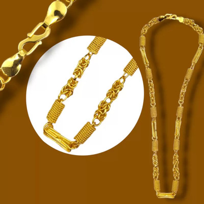 TULMISHA 1 gram High Quality Indian Polished “20” Inches Gold Chain for Men and boy Gold-plated Plated Copper Chain