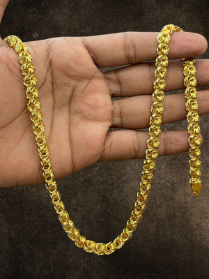 RKB SALES 1gm gold plated High Quality Indian Polished chain “20” Inch for men Gold-plated Plated Alloy Chain