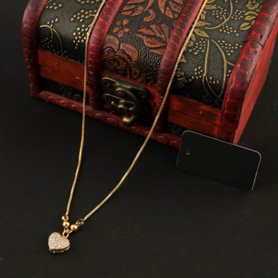 vrajwa Gold-plated Alloy, Metal Pendant Cubic Zirconia Gold-plated Plated Alloy Chain