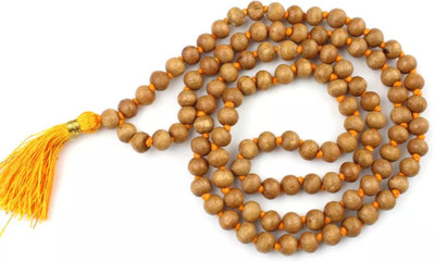 PICCOTI Safed Chandan Mala | Lab Certified White Sandalwood Mala for Jaap and Wearing Wood Necklace