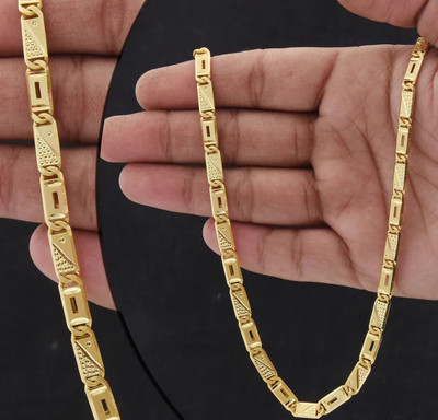 OFBOSMI 1 gram High Quality Indian Polished “20” Inches Gold Chain for Men and boy Copper Chain