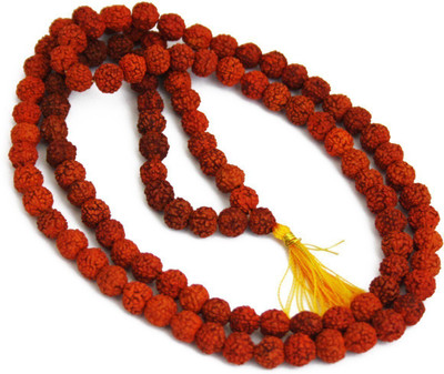 Green Spiritual Rudraksha Rosary/ Mala (108+1 Beads, Bead Size: 7 mm) Beads Wood Necklace
