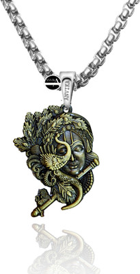 ANVIKA Lord Krishna Dual Sided Stainless Steel Pendant (Gold)… Stainless Steel Pendant