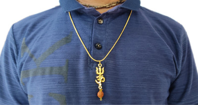 Pappan Om Trishul Locket Gold-plated Plated Alloy Chain