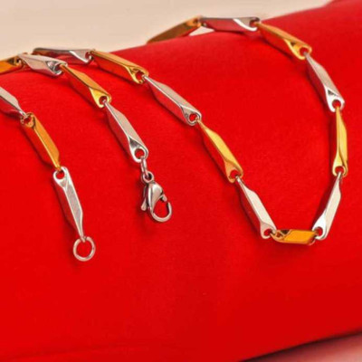 EIT Collection Stainless Steel Unisex Style Silver/Gold 2 color Chain. Silver, Gold-plated Plated Stainless Steel Necklace