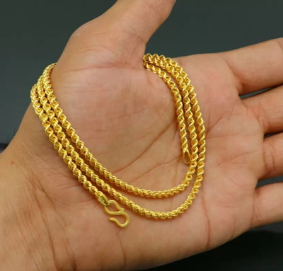 VAMIBHALAMI Stylish Thin Neck Chain for Men Boys Gold Plated Necklace for Men Boys Gold-plated Plated Copper Chain