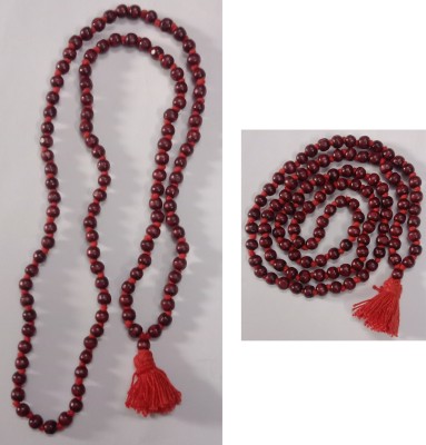 Any Fashion Mala Rosary Lal Chandan Jaap Mala/ 108 Beads Chandan Mala Puja Pack of 2 Wood Chain
