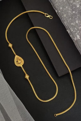 Nisrix 24' INCH 1 GRAM GOLD PLETED MANGALSUTRA FOR WOMEN & GIRLS. Gold-plated Plated Brass Chain