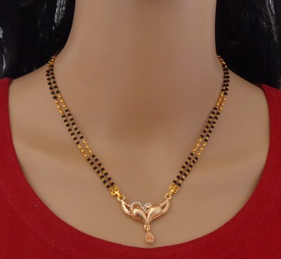 RAMDEV ART FASHION JEWELLERY Designer and Stylish Brass Gold Plated Mangalsutra For Women Brass Mangalsutra