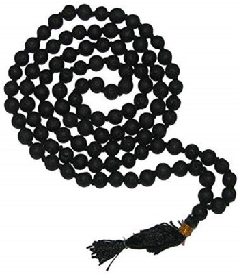 POOJA GHAR Natural & Original Jwalamukhi | Volcano | Lava Stone Mala 108+1 Round Beads Crystal Stone Chain