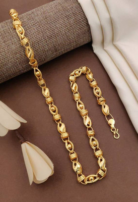 Rasantovi 1 gram High Quality Indian Polished “20” Inches Gold Chain for Men and boy Gold-plated Plated Alloy Chain