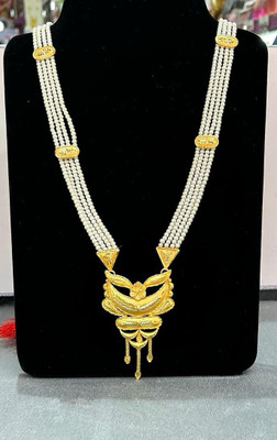 Soumi store Long necklace@0011 Pearl Gold-plated Plated Copper Chain Set