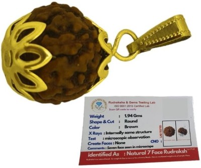 LOTUS Store 7 Mukhi Nepali Rudraksha with Red Thread Gold-plated Plated Wood Necklace Set