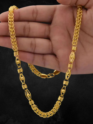 RKB SALES 1gm gold plated High Quality Indian Polished chain “20” Inch for men Gold-plated Plated Alloy Chain