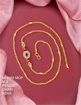 shreehari om Rounded Flower Petal Gold-plated Plated Alloy Chain