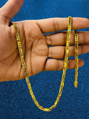 RKB SALES 1gm gold plated High Quality Indian Polished chain “20” Inch for men Gold-plated Plated Alloy Chain