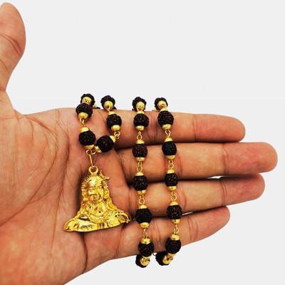 Madhur Creation Shiv shakti rudraksha mala with trishul locket Beads Gold-plated Plated Brass, Wood Chain